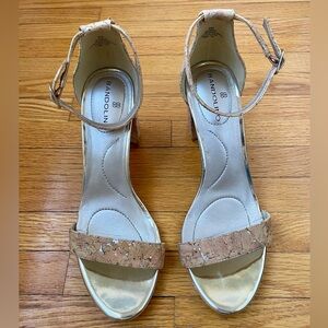 Bandolino Cork Ankle Strap Block Heel size 6